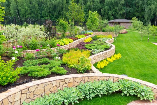 Complete Garden Installation with Stone Walls